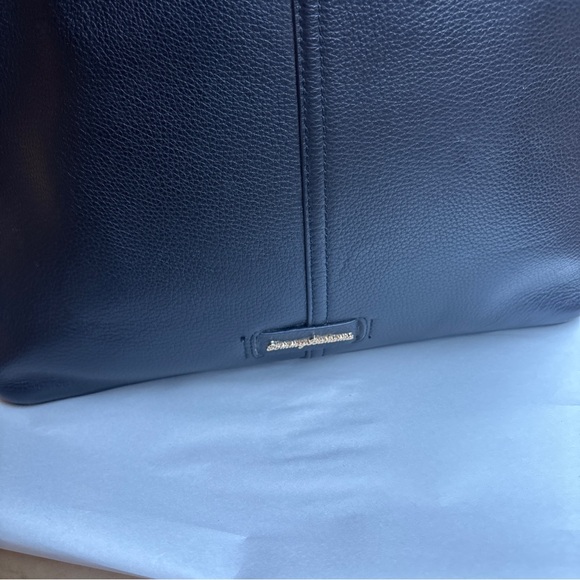 Tommy Bahama genuine leather gray leather tote like new - Picture 2 of 9